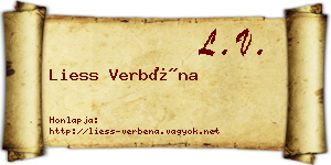 Liess Verbéna névjegykártya